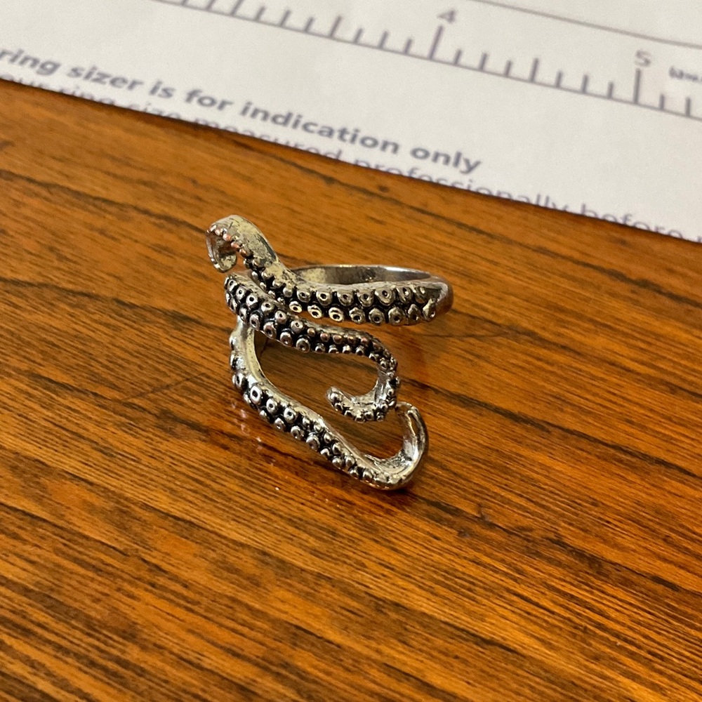 3 for $30 item - Silver Tone Octopus Tentacle Ring